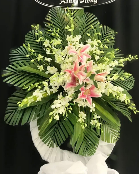 Vòng Hoa Tang Lễ: Vòng Hoa Chia Buồn Giá Rẻ - HTL128 - Vòng Hoa Đám Tang