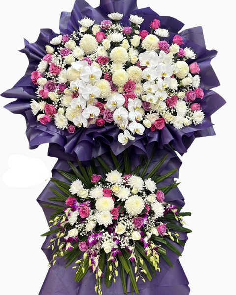 Hoa Chia Buồn: Lẵng Tím Thương Kính - HTL156