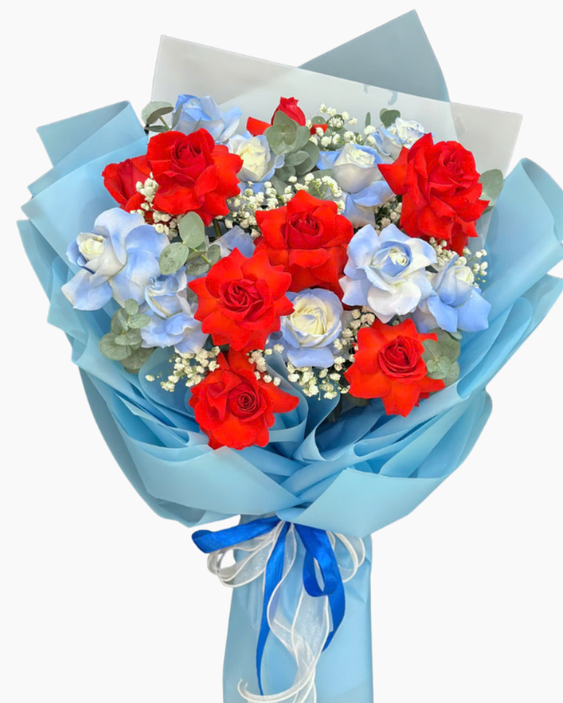 Bó Hoa Hồng Sắc Đỏ Trong Mây - 20/11- HBD301