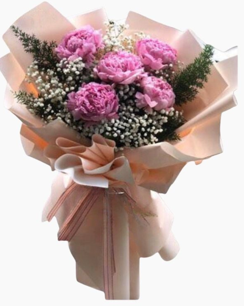 Hoa Bó Dài: Bó Hoa Mẫu Đơn Hồng - HBD95 - Hoa 8/3