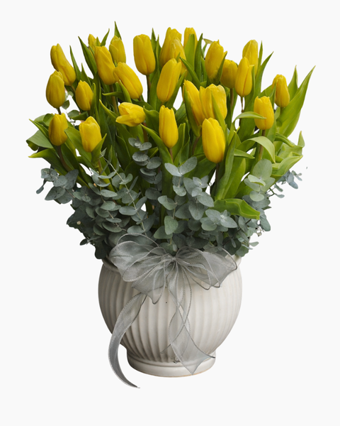 Hoa Cắm Bình: Bình Hoa Tulip Vàng - HCB83