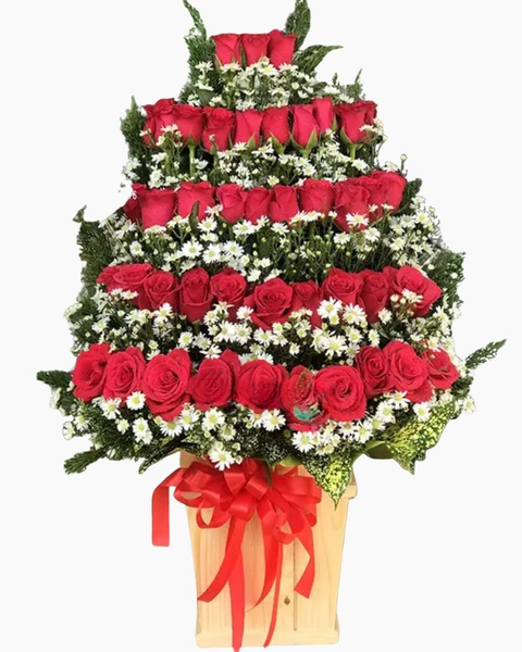 Hộp Hoa Tươi: Hộp Hoa Hồng Đỏ - HCH94