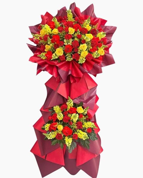 Hoa Chúc Mừng: Kệ Hoa Đỏ Thắm  - HCM115