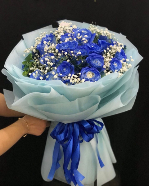 Hoa Bó Tròn: Blue Moon - HBT03 - Hoa 20/11 Quà Tặng Thầy Cô