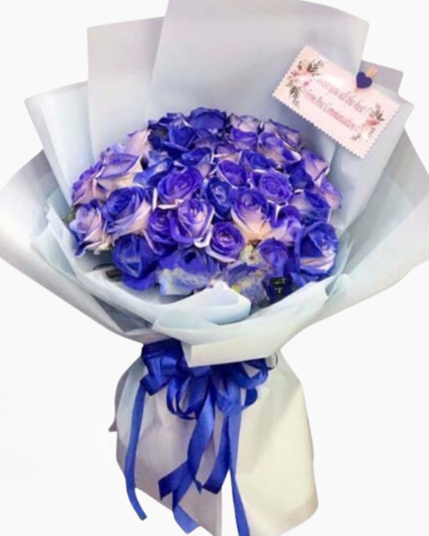Hoa Bó Dài: Bó Hoa Hồng Xanh - HBD132