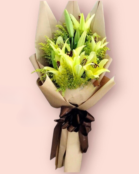 Hoa Bó Dài: Hương Hoa - HBD154 - Hoa 20/11 - Hoa Ly Vàng