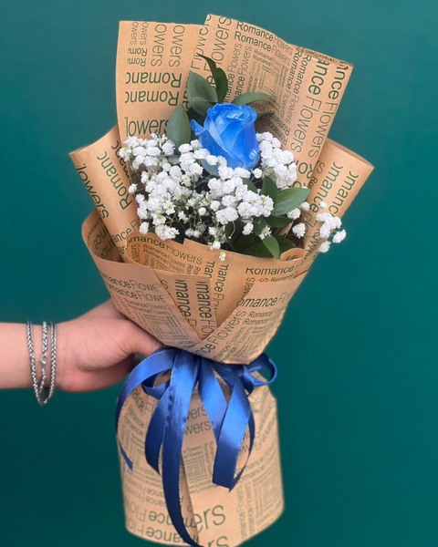 Hoa Bó Dài: Bó Hoa Hồng Xanh 1 Bông - HBD253