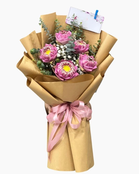 Hoa Bó Dài: Bó Hoa Sen Hồng - HBD252