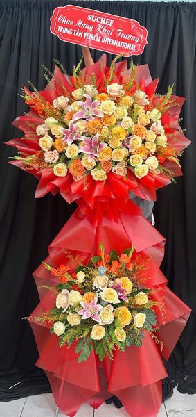Hoa Chúc Mừng: Kệ Hoa Đỏ Phát - HCM117