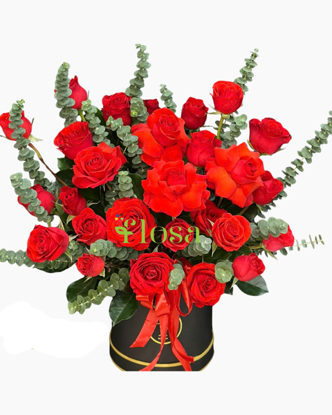 Hộp Hoa Tươi: Hộp Hoa Đỏ Rượu  - HH101