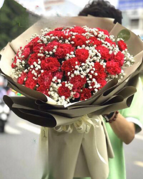 Hoa Bó Tròn: Red Carnation - HBT56