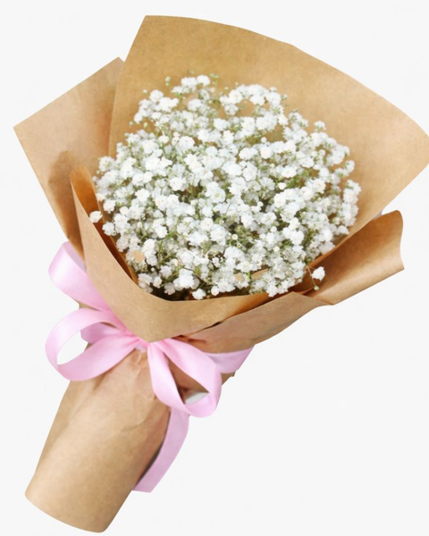 Hoa Bó Dài: Bó Hoa Baby Trắng - HBD41