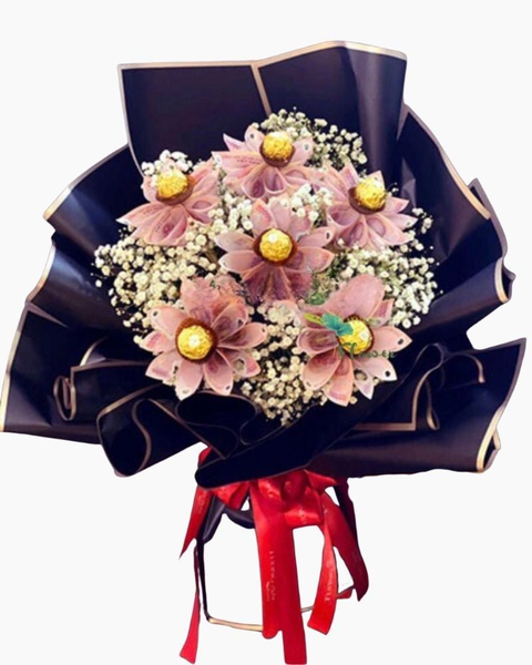 Hộp Chocolate: Hoa Bó Tiền 50k Mix Socola - BT03 - Hoa 8/3