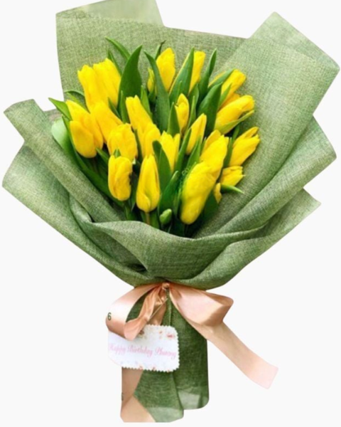 Hoa Bó Dài: Tulipa Vàng - HBD189 - Hoa 8/3