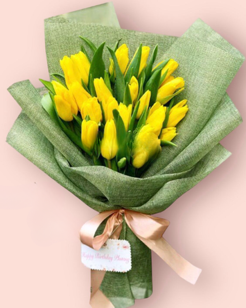 Hoa Bó Dài: Tulipa Vàng - HBD189 - Hoa 8/3