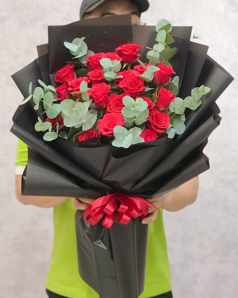 Hoa Bó Dài: Bó Hoa Hồng Đỏ 20 Hoa - HBD235 - Hoa Hồng 20/10