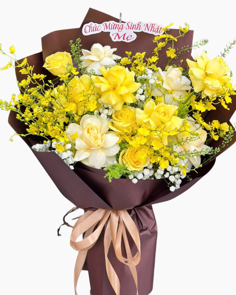 Hoa Bó Dài: Bó Hoa Vàng Son - Hoa 20/10 - HBD292