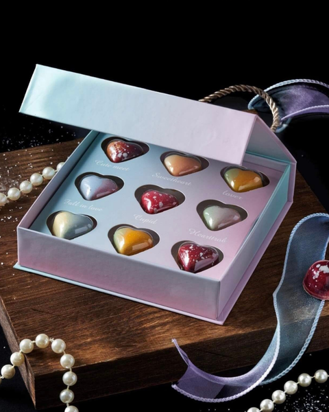 Hộp Chocolate: Hộp Chocolate Omber Xanh Hồng Quai Xách - HCCL09 - Quà Tặng 14/2
