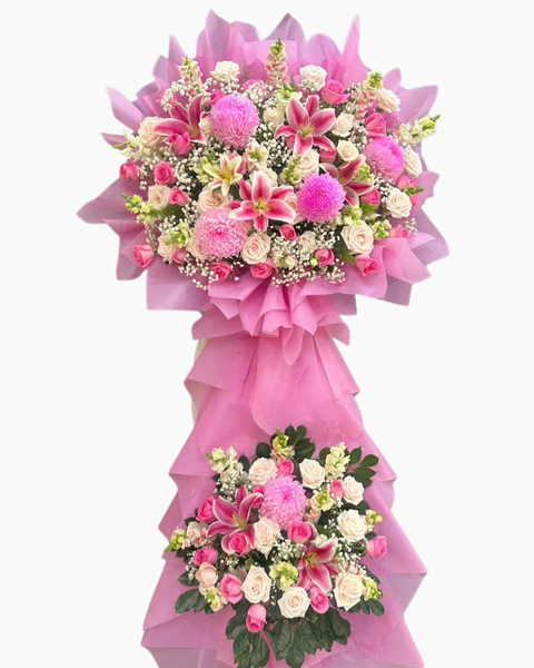 Hoa Chúc Mừng: Kệ Hoa Ánh Hồng  - HCM110