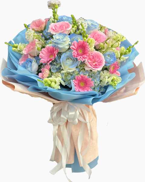 Hoa Bó Dài: Bó Hoa Hồng Lam - HBD332