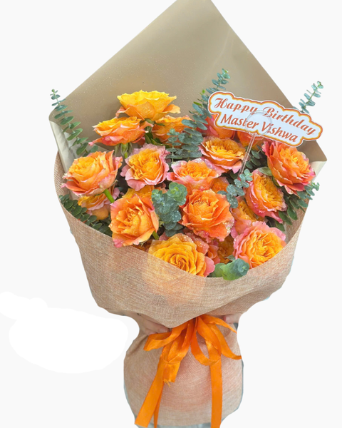 Hoa Bó Dài: Bó Cam Nồng Cháy - HBD325