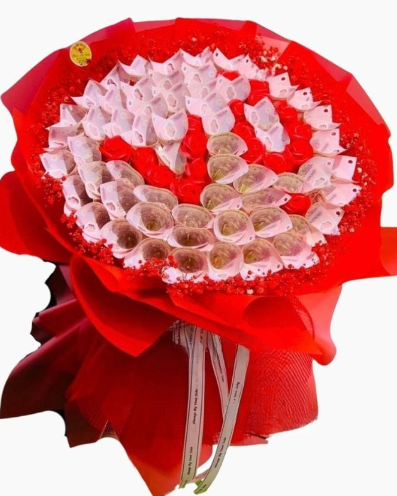  Bó Hoa Tiền 50k Mix Hoa Chữ Vợ - BT23 