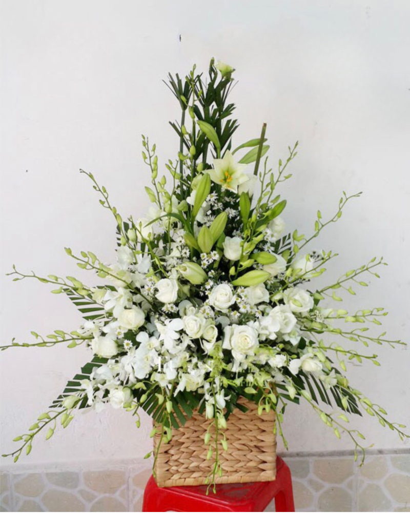  Giỏ Hoa Tươi Khoảng Lặng - GHV12 