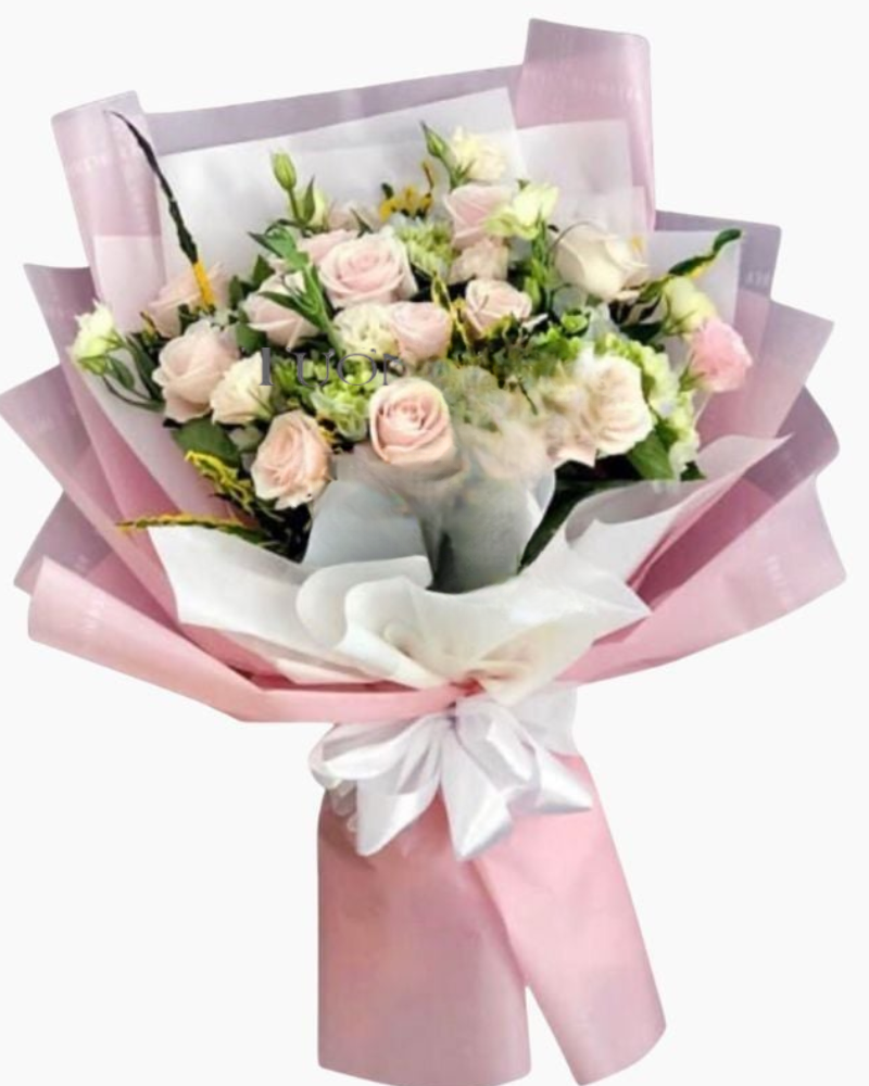  Thanh Khiết - HBD170 - Hoa Hồng 20/10 - Hoa Hồng Pastel và Hoa Cát Tường 