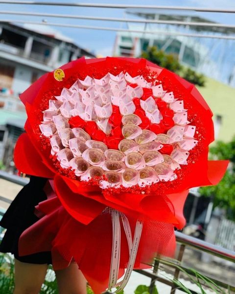 Hoa Tiền: Bó Hoa Tiền 50k Mix Hoa Chữ Vợ - BT23