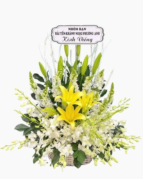 Giỏ Hoa Khai Trương: Giỏ Hoa Hoàng Nguyện An Yên - HG109