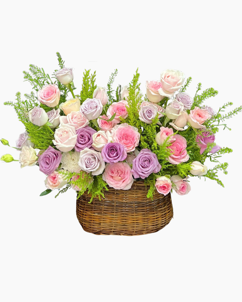 Giỏ Hoa Khai Trương: Giỏ Hoa Hồng Thắm - HG93