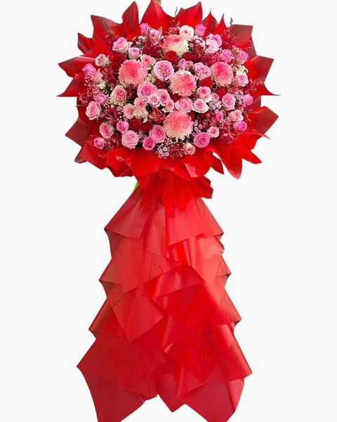 Hoa Chúc Mừng: Kệ Hoa Đỏ Dâu - HCM111