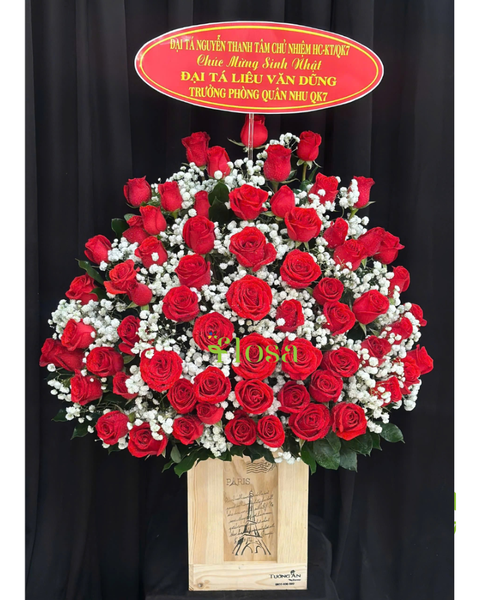 Hộp Hoa Tươi: Hộp Hoa Hồng Tươi-HH77