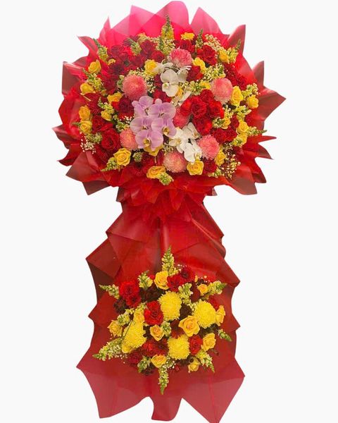 Hoa Chúc Mừng: Kệ Hoa Đỏ May Mắn  - HCM107