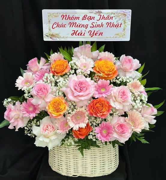 Giỏ Hoa Khai Trương: Giỏ Hoa Nắng Dịu Ngọt Ngào - HG102