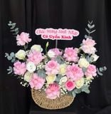  Hoa Giỏ Tình Yêu Màu Pastel - Hoa 20/10 - HG67 