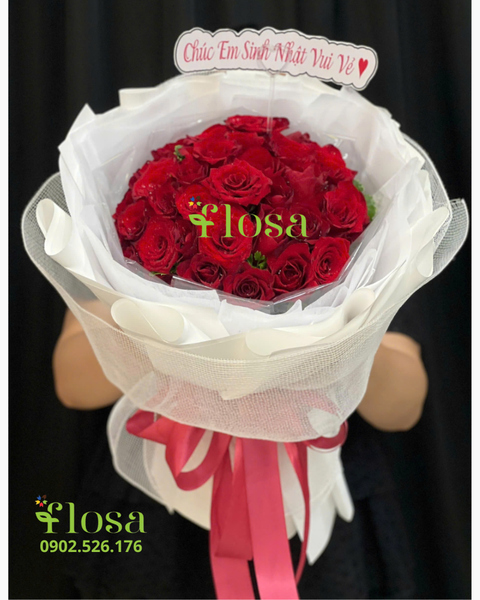 Hoa Bó Tròn: Bó Hoa Đỏ Ngọt Ngào- HBT102
