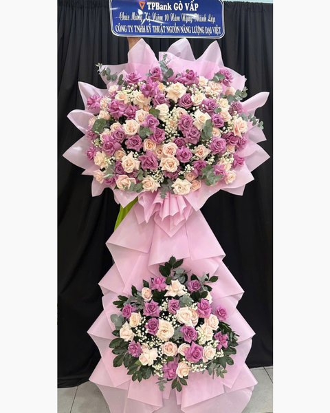 Hoa Chúc Mừng: Kệ Hoa Sắc Hồng - HCM75