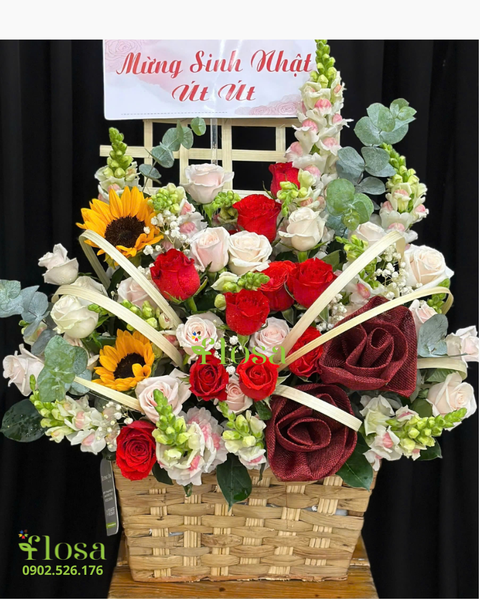 Giỏ Hoa Khai Trương: Giỏ Hoa Sắc Màu - HG86