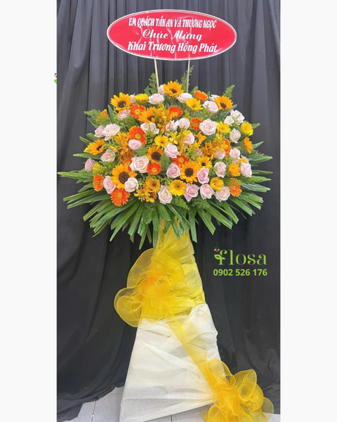 Hoa Chúc Mừng: Kệ Hoa Sắc Son- HCM78