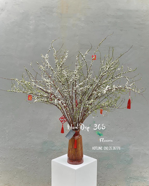Mẫu bình hoa tuyết mai chưng Tết của HoaĐẹp365