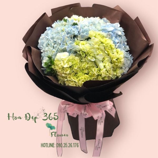 Bó hoa 20/10 mix các màu cẩm tú cầu HBT51 thích hợp để tặng mẹ trong dịp đặc biệt