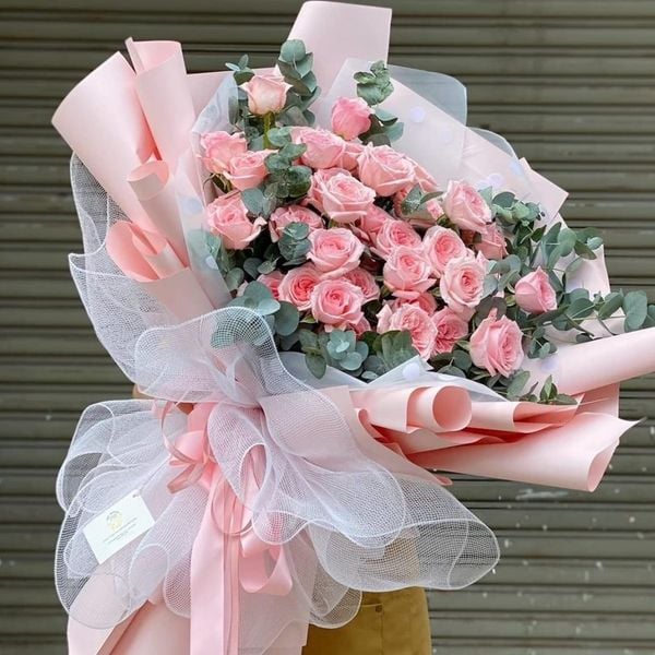 Bó hoa hồng 20/10 ngọt ngào, thích hợp để tặng người yêu (Nguồn: Sưu tầm)