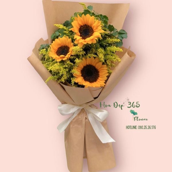Bó Hoa Hướng Dương 3 Hoa - HBD250 có ý nghĩa tốt đẹp, thích hợp để tặng cho mẹ