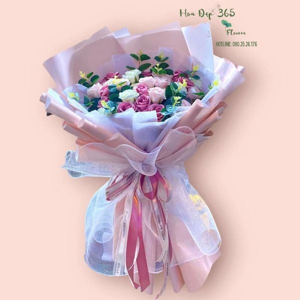 Bó hoa sáp mộng mơ - HST12 dịu dàng và nữ tính phù hợp tặng mẹ