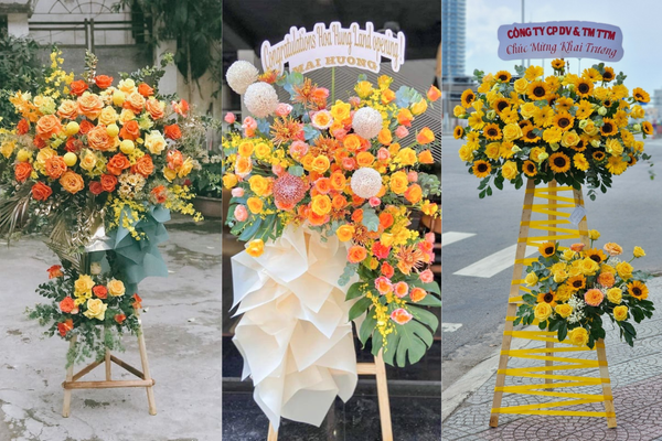 lẵng hoa khai trương hồng phát đẹp