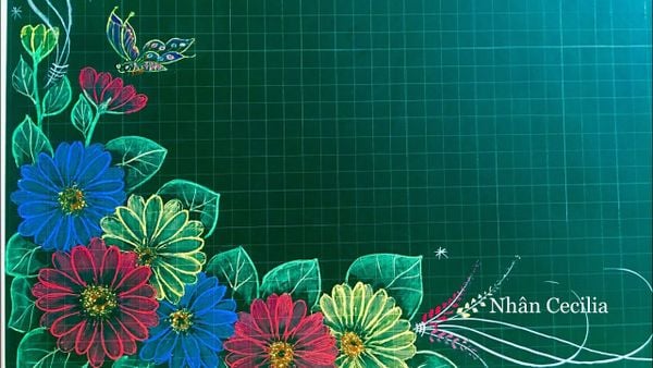 Vẽ hoa trang trí 20/10 ấn tượng, đẹp mắt