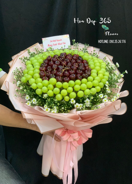 Bó Hoa Cherry Mix Nho Xanh